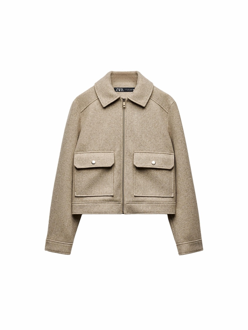 Zara Soft Cropped Zip Up Jacket